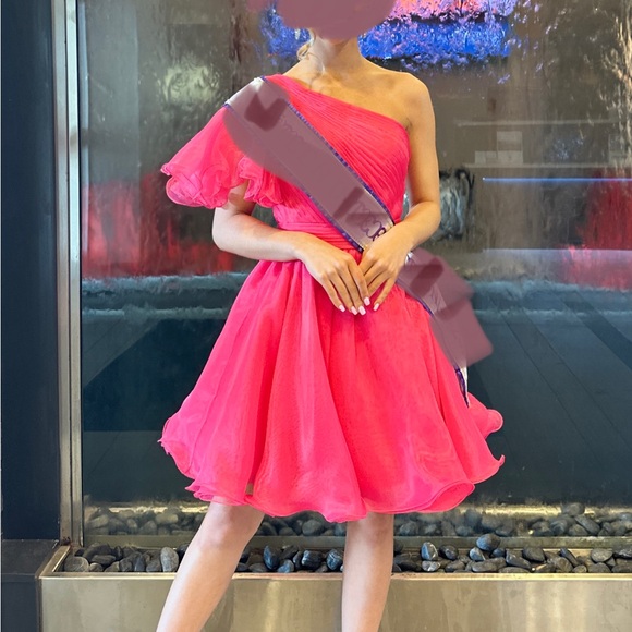 Ashley Lauren cocktail one shoulder dress - Picture 1 of 2